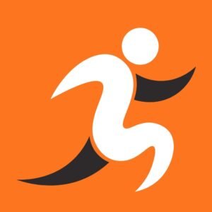 סמל NK4U – אייקון דמות רצה בצבעים שחור ולבן על רקע כתום, מייצג גיוס והשמת עובדים